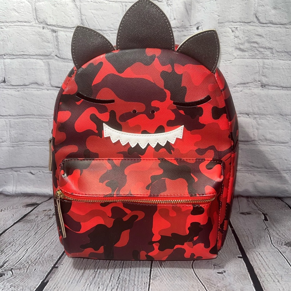 Under One Sky Kid's Camouflage Red Dinosaur Backpack with Adjustable Straps